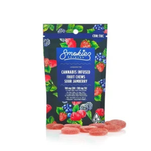 CBN:THC 1:1 Sour Jamberry100mg CBN:100mg THC Fruit Chews